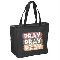 Pray On It Pray Over It Pray Through It Leopard Christian Zip Tote Bag