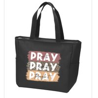 Pray On It Pray Over It Pray Through It Leopard Christian Zip Tote Bag