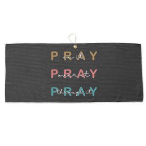 Pray On It Pray Over It Pray Through It Large Microfiber Waffle Golf Towel