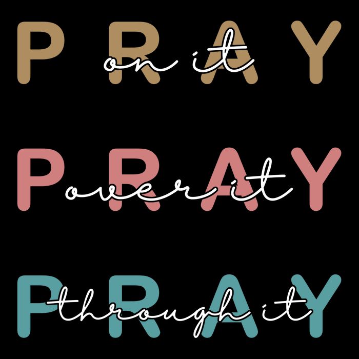 Pray On It Pray Over It Pray Through It Cropped Pullover Crew