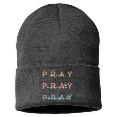 Pray On It Pray Over It Pray Through It Sustainable Knit Beanie