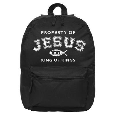 Property Of Jesus King Of Kings Xxl 16 in Basic Backpack