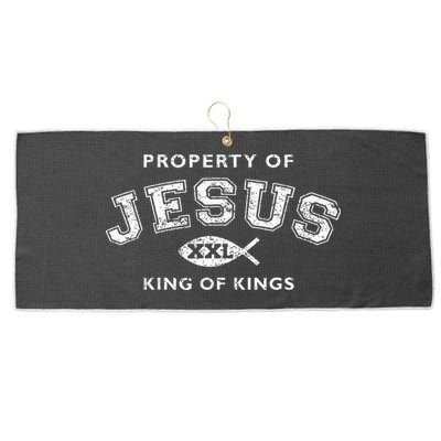 Property Of Jesus King Of Kings Xxl Large Microfiber Waffle Golf Towel