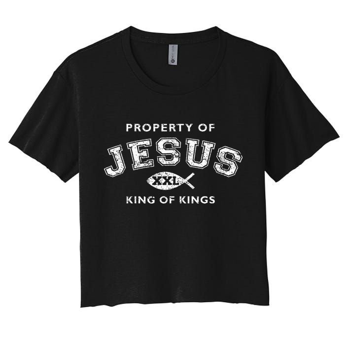 Property Of Jesus King Of Kings Xxl Women's Crop Top Tee