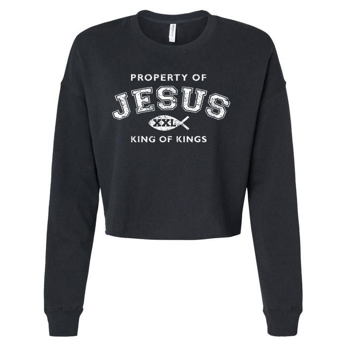 Property Of Jesus King Of Kings Xxl Cropped Pullover Crew