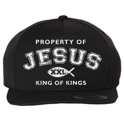 Property Of Jesus King Of Kings Xxl Wool Snapback Cap