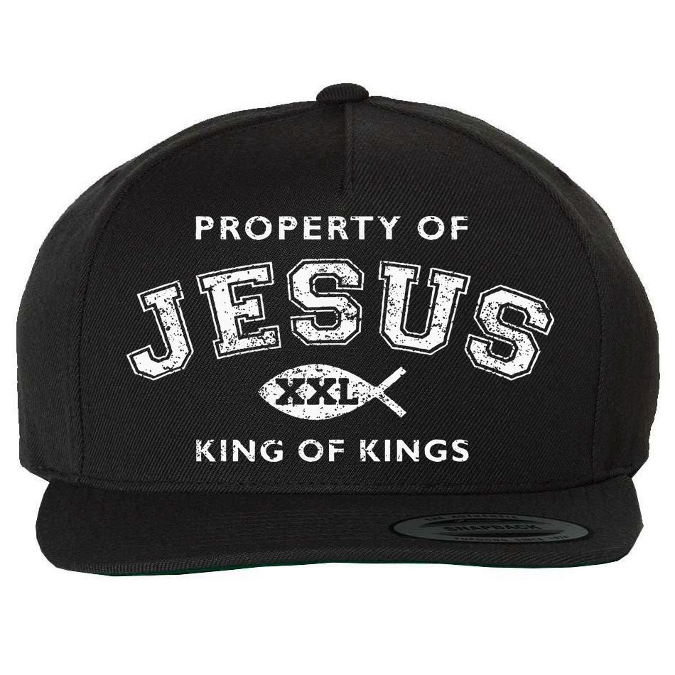 Property Of Jesus King Of Kings Xxl Wool Snapback Cap