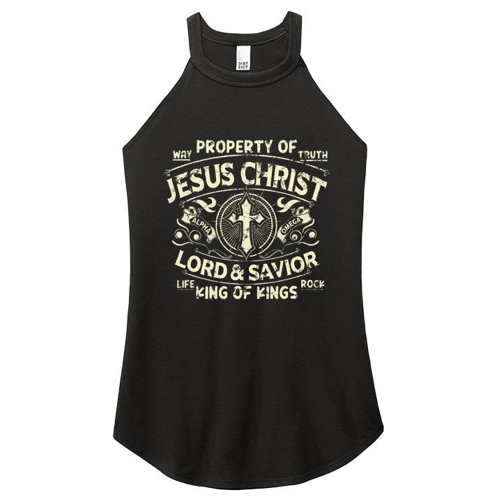 Property Of Jesus Christ Lord And Savior King Of Women's Perfect Tri Rocker Tank