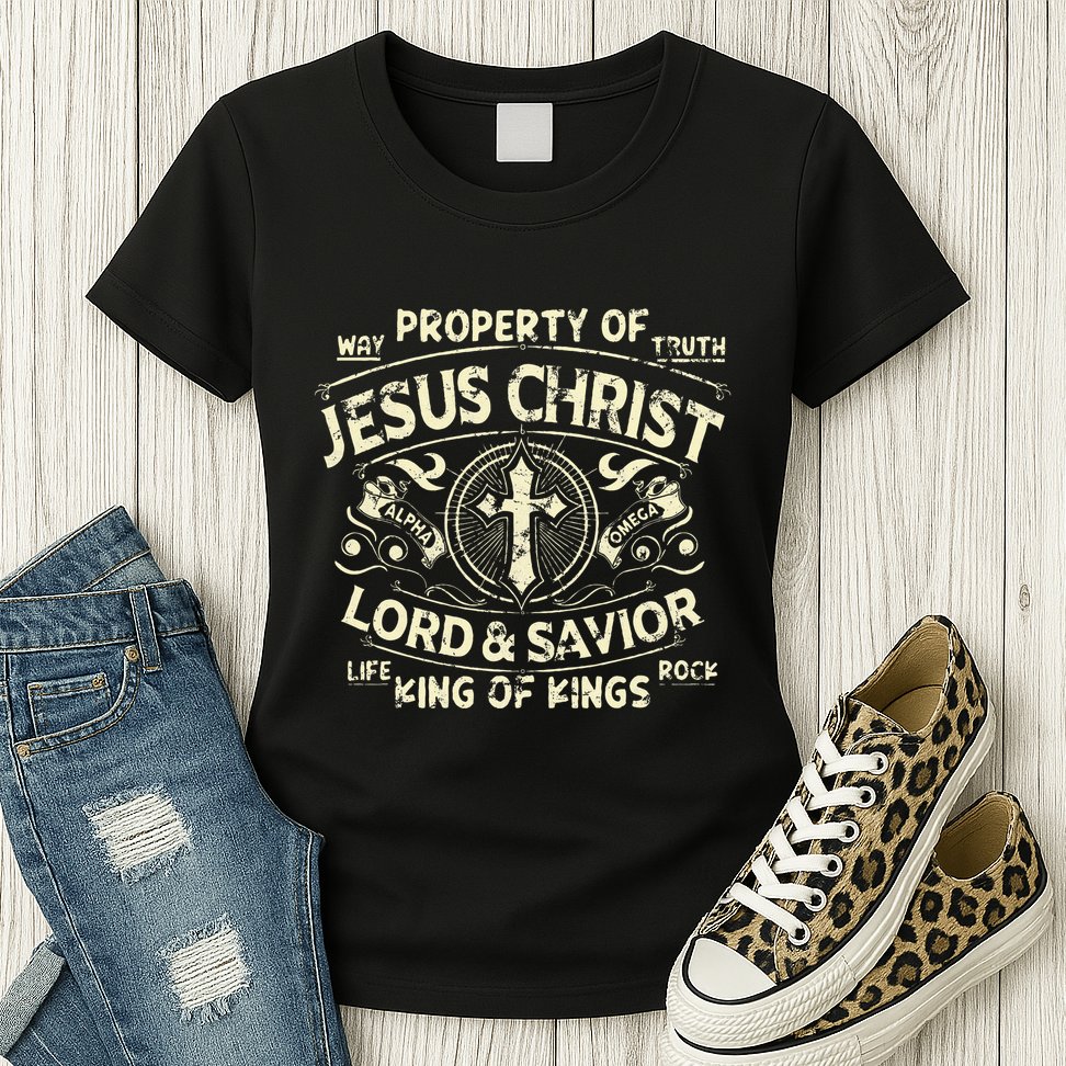 Property Of Jesus Christ Lord And Savior King Of Womens T-Shirt