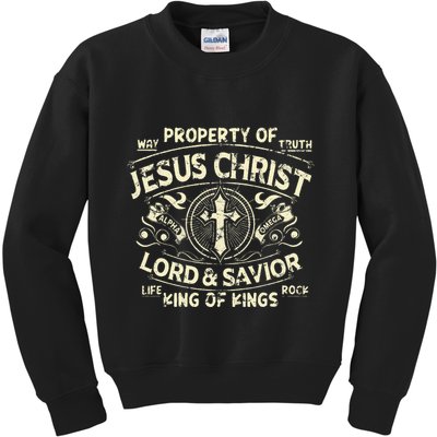 Property Of Jesus Christ Lord And Savior King Of Kids Sweatshirt