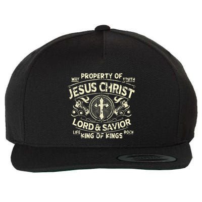 Property Of Jesus Christ Lord And Savior King Of Wool Snapback Cap