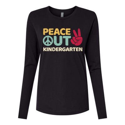 Peace Out Kindergarten Graduation Last Day Of School Womens Cotton Relaxed Long Sleeve T-Shirt