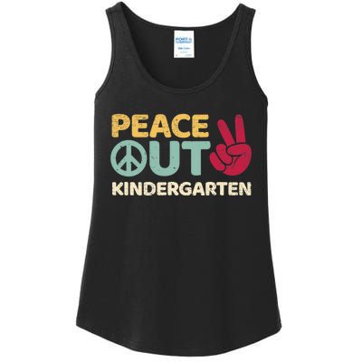 Peace Out Kindergarten Graduation Last Day Of School Ladies Essential Tank