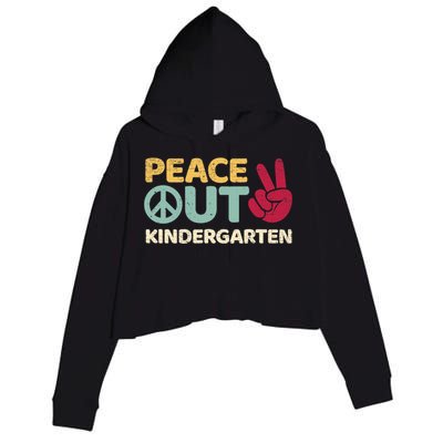 Peace Out Kindergarten Graduation Last Day Of School Crop Fleece Hoodie