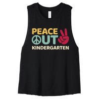 Peace Out Kindergarten Graduation Last Day Of School Women's Racerback Cropped Tank