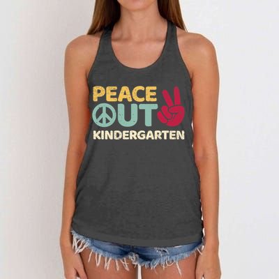 Peace Out Kindergarten Graduation Last Day Of School Women's Knotted Racerback Tank