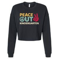 Peace Out Kindergarten Graduation Last Day Of School Cropped Pullover Crew