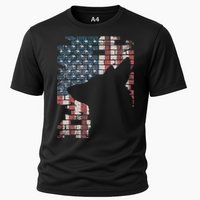 Police Officer K9 Dog Shep Pd American Flag Silhouette Cooling Performance Crew T-Shirt