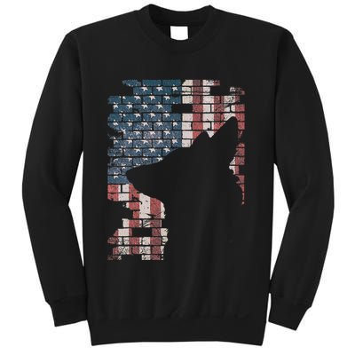 Police Officer K9 Dog Shep Pd American Flag Silhouette Sweatshirt