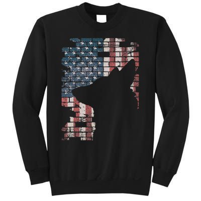 Police Officer K9 Dog Shep Pd American Flag Silhouette Sweatshirt