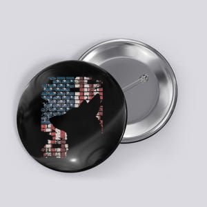 Police Officer K9 Dog Shep Pd American Flag Silhouette Button