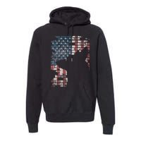 Police Officer K9 Dog Shep Pd American Flag Silhouette Premium Hoodie