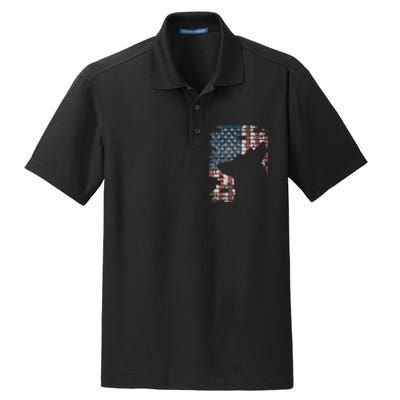 Police Officer K9 Dog Shep Pd American Flag Silhouette Dry Zone Grid Polo