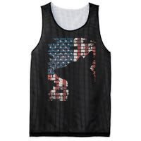 Police Officer K9 Dog Shep Pd American Flag Silhouette Mesh Reversible Basketball Jersey Tank