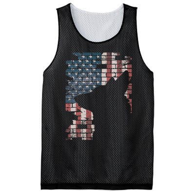 Police Officer K9 Dog Shep Pd American Flag Silhouette Mesh Reversible Basketball Jersey Tank