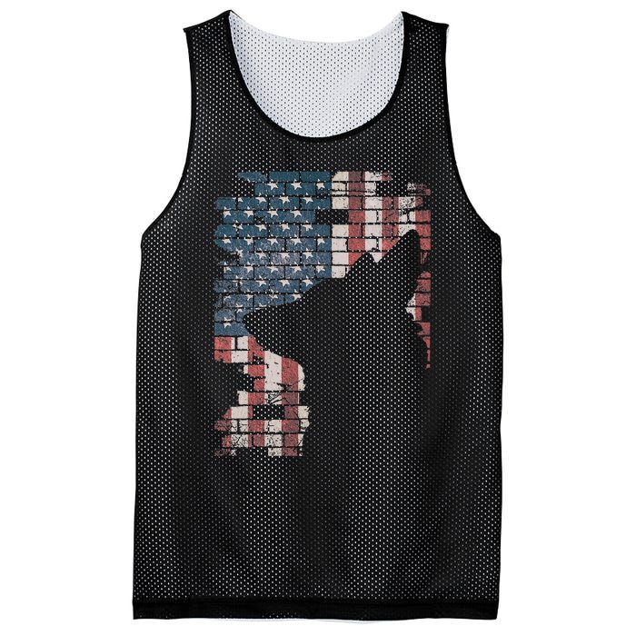 Police Officer K9 Dog Shep Pd American Flag Silhouette Mesh Reversible Basketball Jersey Tank