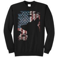 Police Officer K9 Dog Shep Pd American Flag Silhouette Tall Sweatshirt