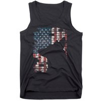 Police Officer K9 Dog Shep Pd American Flag Silhouette Tank Top