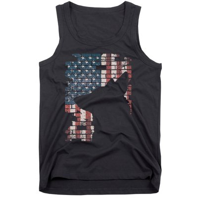 Police Officer K9 Dog Shep Pd American Flag Silhouette Tank Top