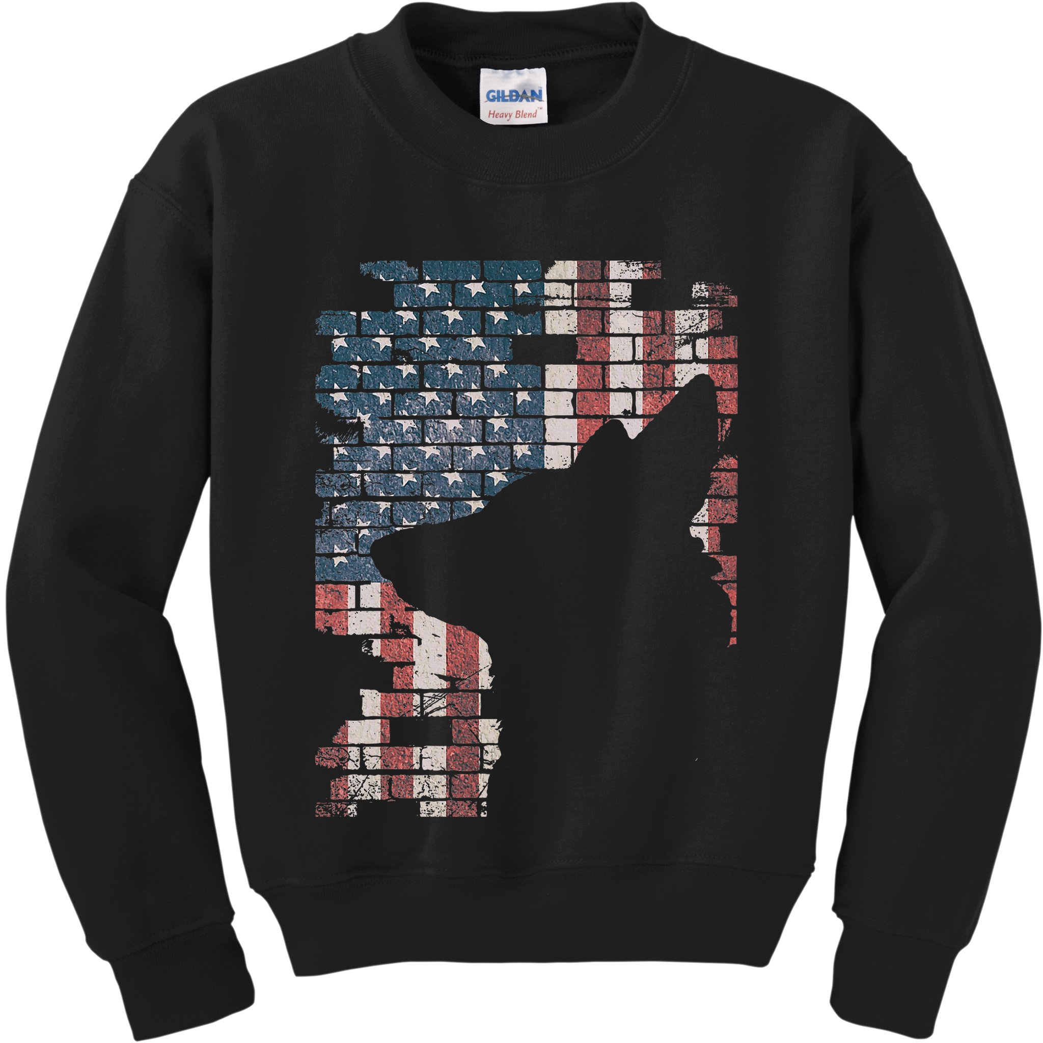 Police Officer K9 Dog Shep Pd American Flag Silhouette Kids Sweatshirt