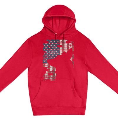 Police Officer K9 Dog Shep Pd American Flag Silhouette Premium Pullover Hoodie