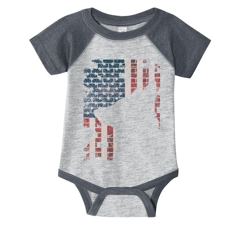 Police Officer K9 Dog Shep Pd American Flag Silhouette Infant Baby Jersey Bodysuit