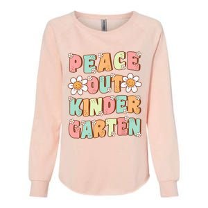 Peace Out Kindergarten Cute Groovy Last Day of Kindergarten Womens California Wash Sweatshirt