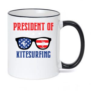 President Of Kitesurfing Gift 11oz Black Color Changing Mug