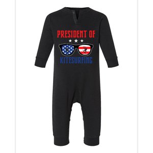 President Of Kitesurfing Gift Infant Fleece One Piece