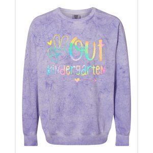 Peace Out Kindergarten Tie Dye Last Day Of Schoo Colorblast Crewneck Sweatshirt