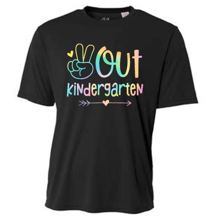 Peace Out Kindergarten Tie Dye Last Day Of Schoo Cooling Performance Crew T-Shirt