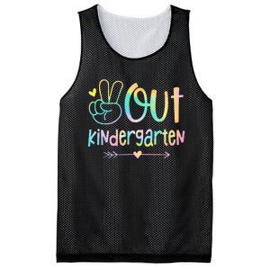 Peace Out Kindergarten Tie Dye Last Day Of Schoo Mesh Reversible Basketball Jersey Tank