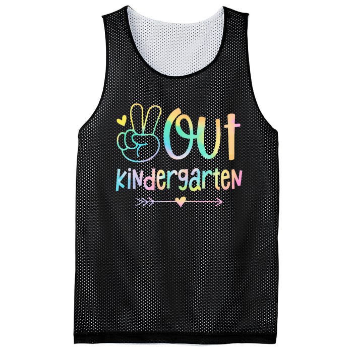 Peace Out Kindergarten Tie Dye Last Day Of Schoo Mesh Reversible Basketball Jersey Tank