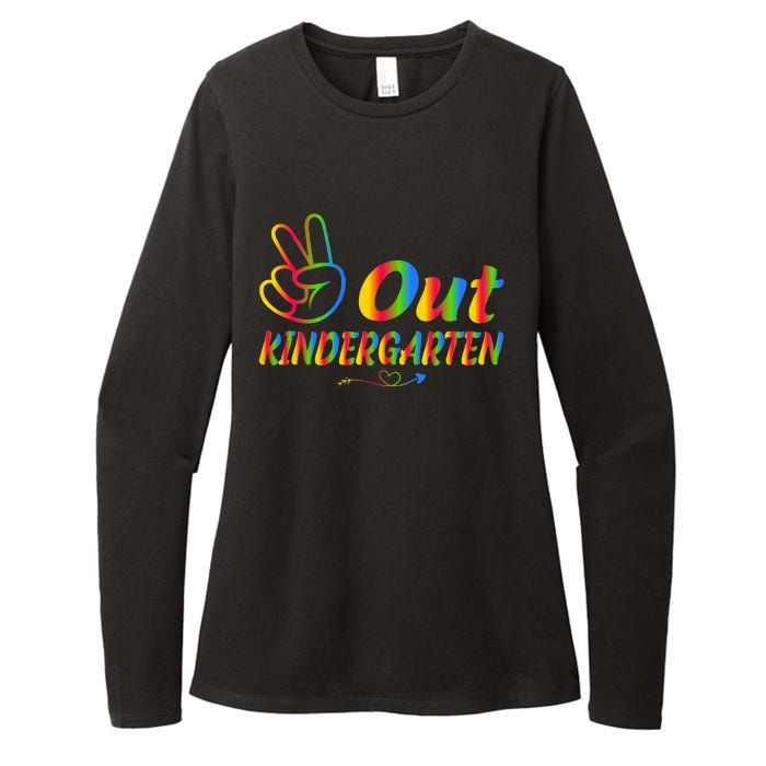 Peace Out Kindergarten Last Day Of Kindergarten Teacher Womens CVC Long Sleeve Shirt