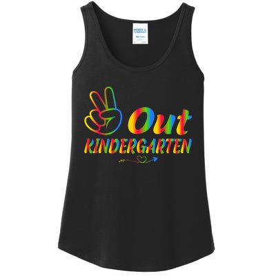 Peace Out Kindergarten Last Day Of Kindergarten Teacher Ladies Essential Tank