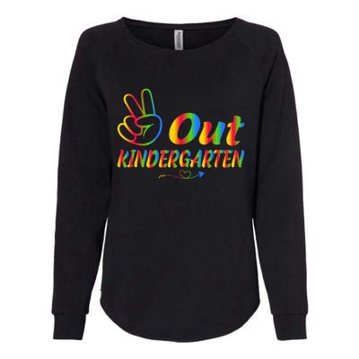 Peace Out Kindergarten Last Day Of Kindergarten Teacher Womens California Wash Sweatshirt