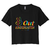 Peace Out Kindergarten Last Day Of Kindergarten Teacher Women's Crop Top Tee