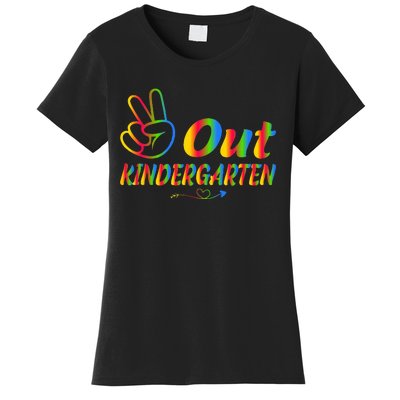 Peace Out Kindergarten Last Day Of Kindergarten Teacher Women's T-Shirt