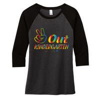 Peace Out Kindergarten Last Day Of Kindergarten Teacher Women's Tri-Blend 3/4-Sleeve Raglan Shirt