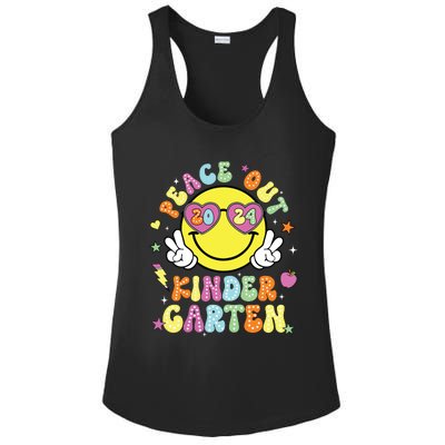 Peace Out Kindergarten Cute Groovy Last Day Of Kindergarten Ladies PosiCharge Competitor Racerback Tank